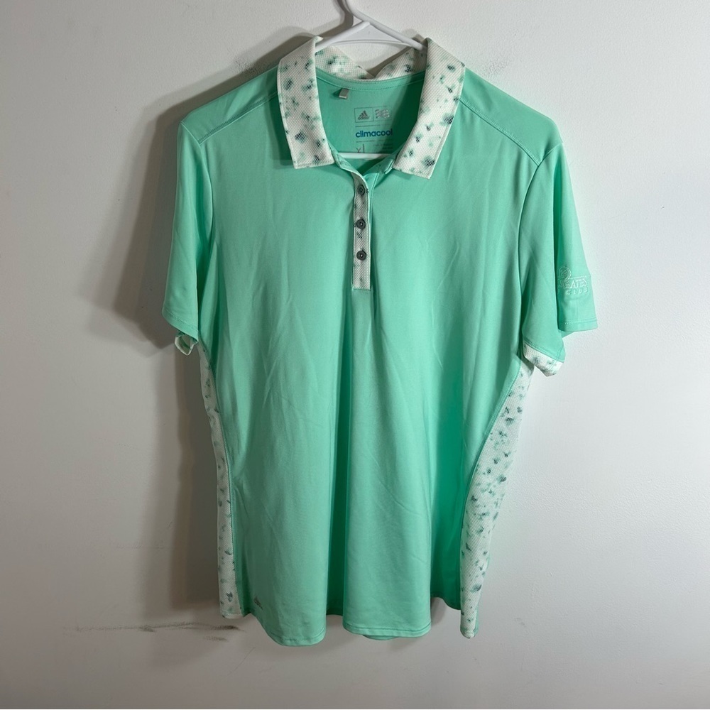 Adidas Mint Green Polo Shirt XL Climacool Cross Gates Golf Club Women’s